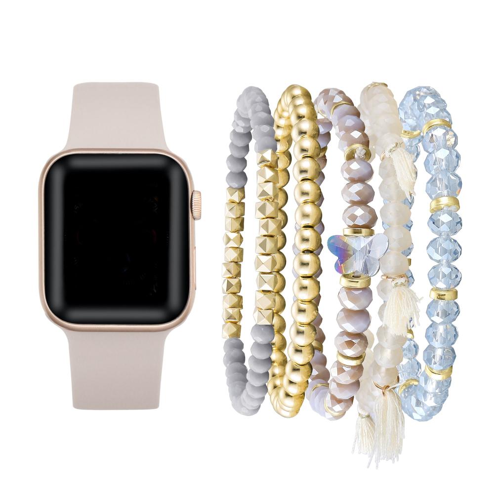 SILICONE BAND FOR APPLE WATCH AND BRACELET BUNDLE