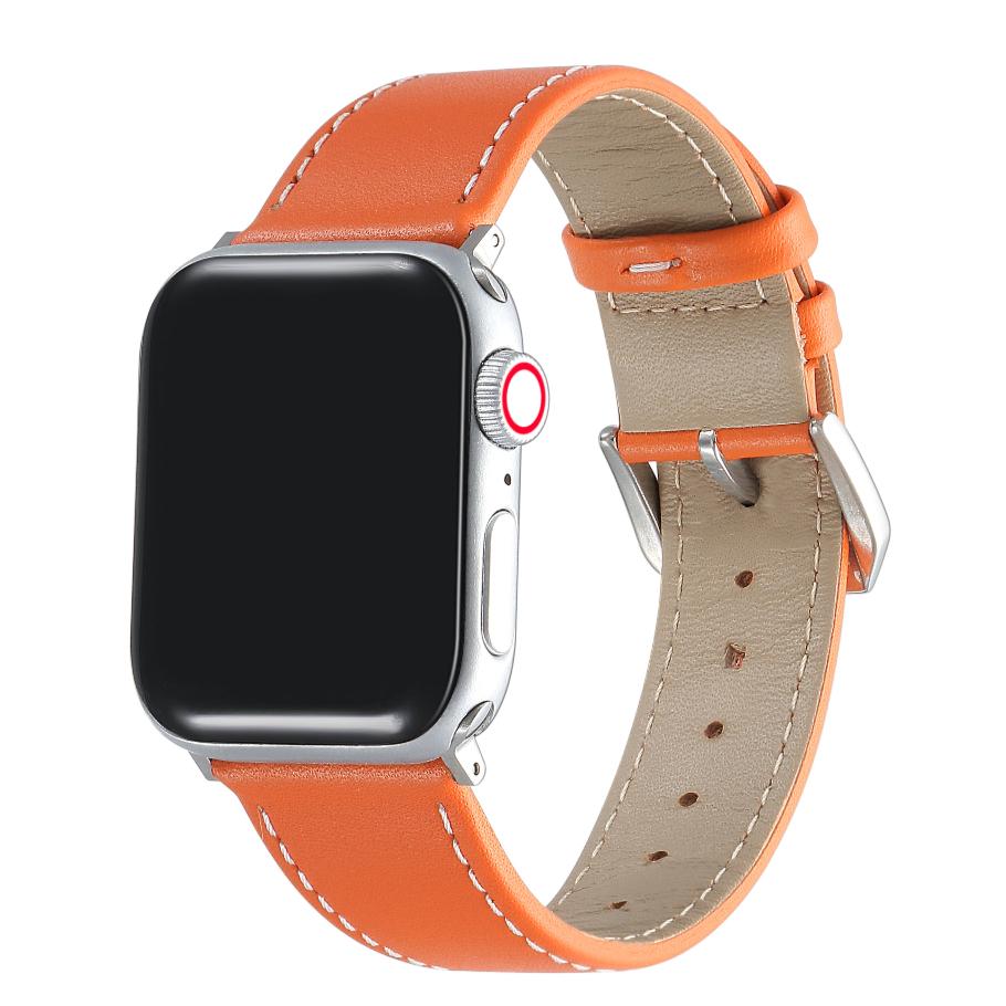 Calf Leather Band for Apple Watch Orange - F