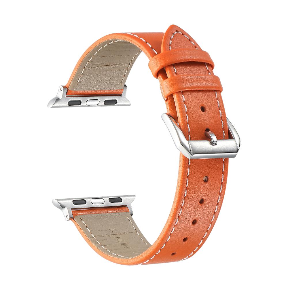 Calf Leather Band for Apple Watch Orange - F