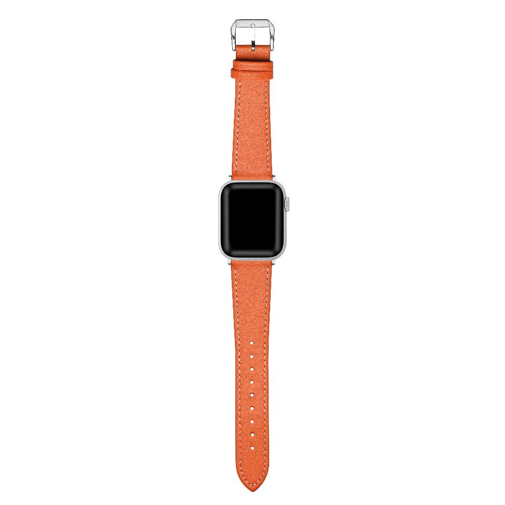 Calf Leather Band for Apple Watch Orange - F