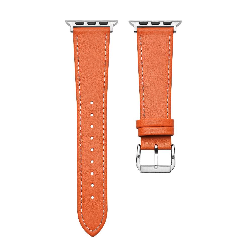 Calf Leather Band for Apple Watch Orange - F