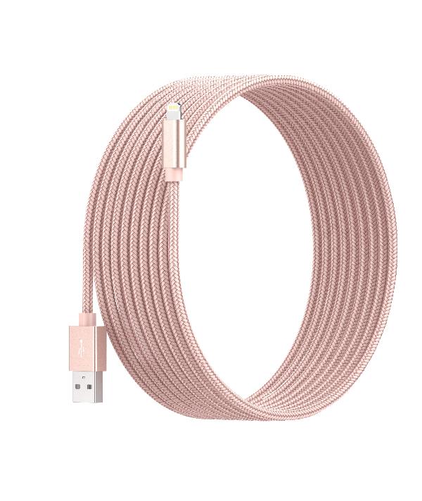 6 Ft. Rose Gold Apple Certified Braided Lightning Cable