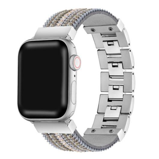 Silver apple watch discount with stone band