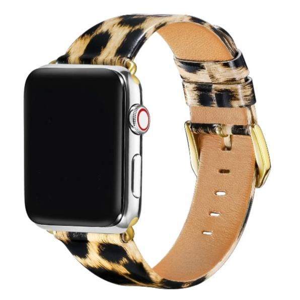 Leopard Leather Apple Watch Band