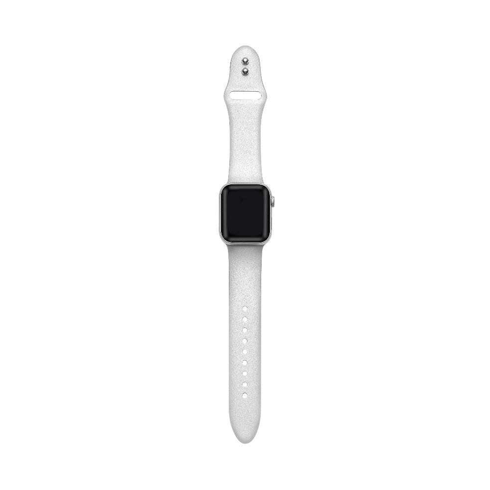 Metallic Silicone Band for Apple Watch Silver - FINAL SALE