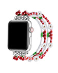 Cherry Beaded Band for Apple Watch