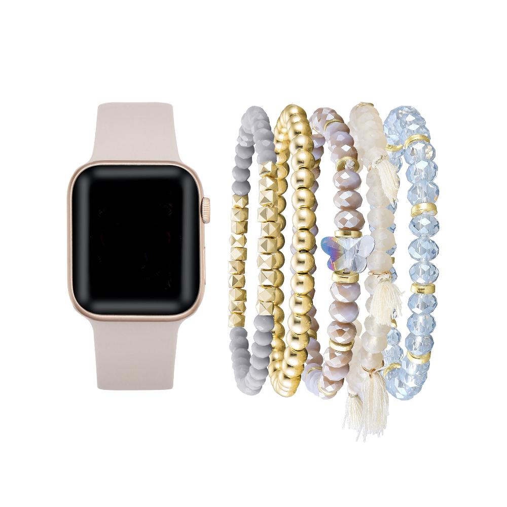 SILICONE BAND FOR APPLE WATCH AND BRACELET BUNDLE