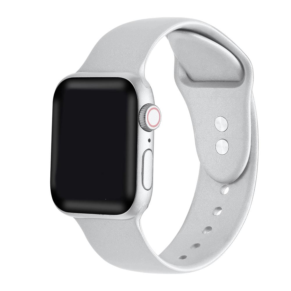 Metallic Silicone Band for Apple Watch Silver - FINAL SALE