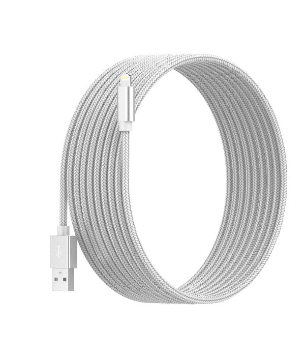 10 FT MFI Certified Braided Lightning to USB Charge & Sync Cable for iPhone, iPad, iPod