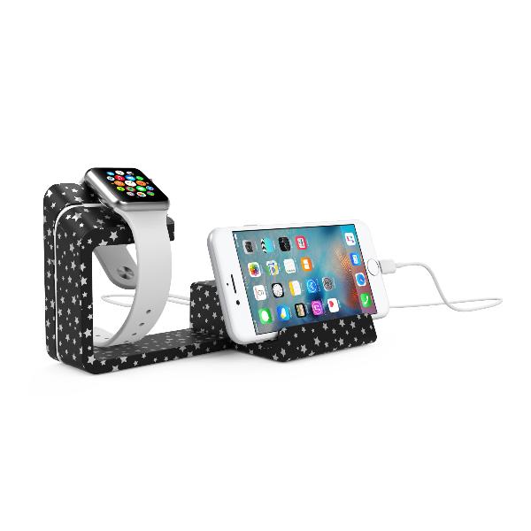 Dual 2 in 1 Charging Stand for Apple Watch and Smartphones - Printed Patterns