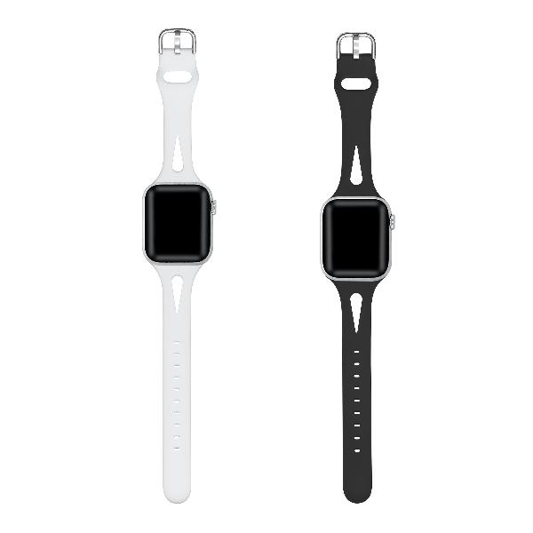 2-Pack Alex Silicone Replacement Bands for Apple Watch - Black/White