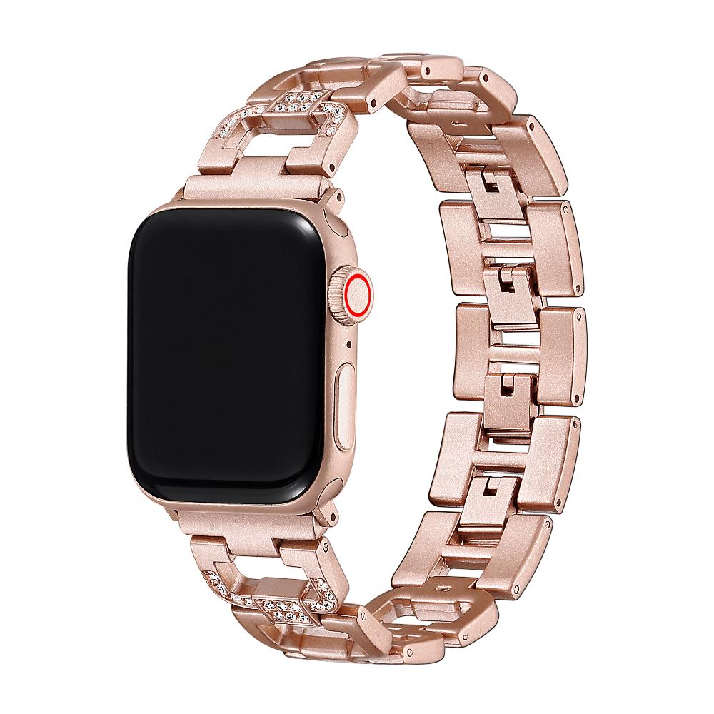 Tiana Metal Link with Rhinestone Detail Band for Apple Watch - Rose Gold