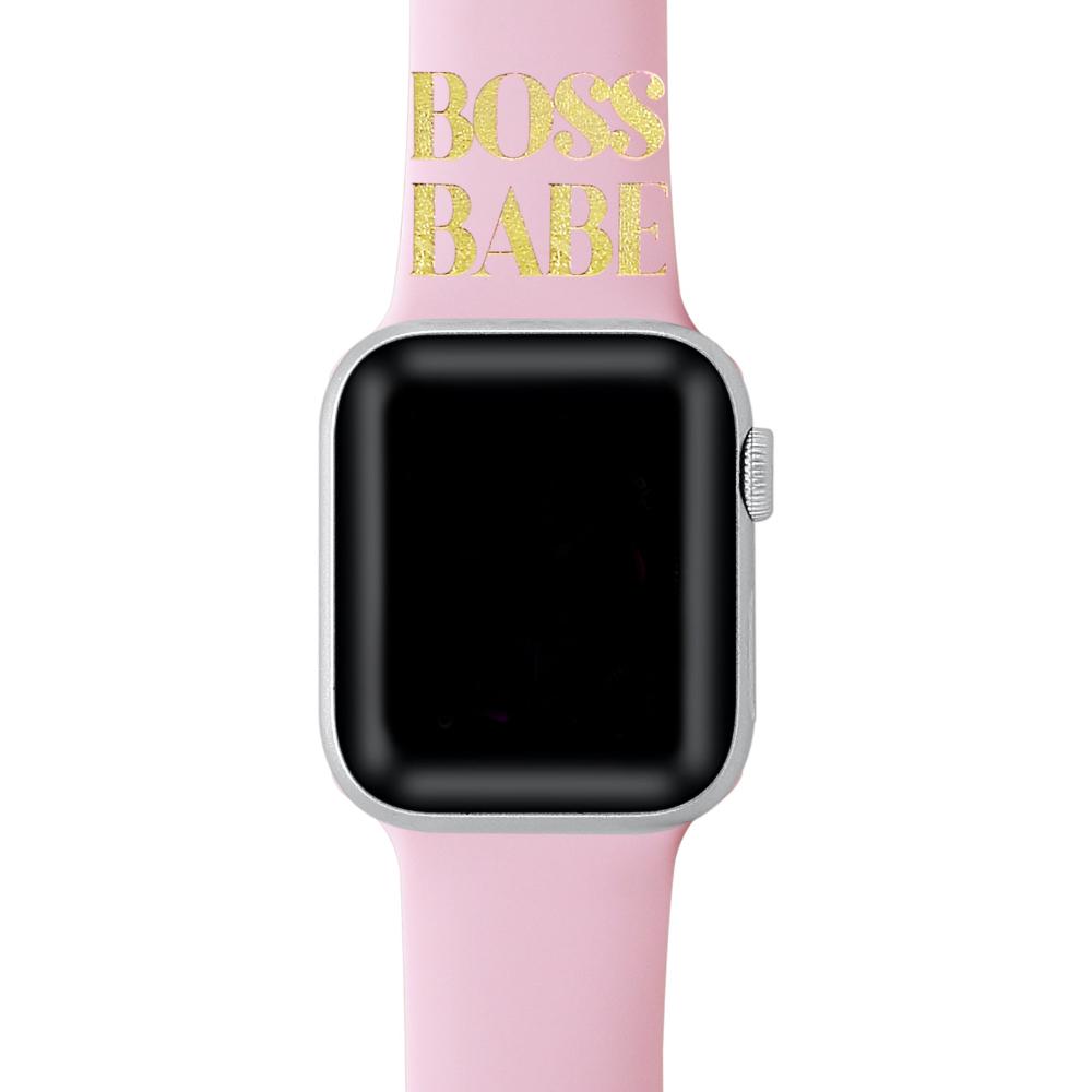 Printed Silicone Band for Apple Watch - Boss Babe Pink - FINAL SALE